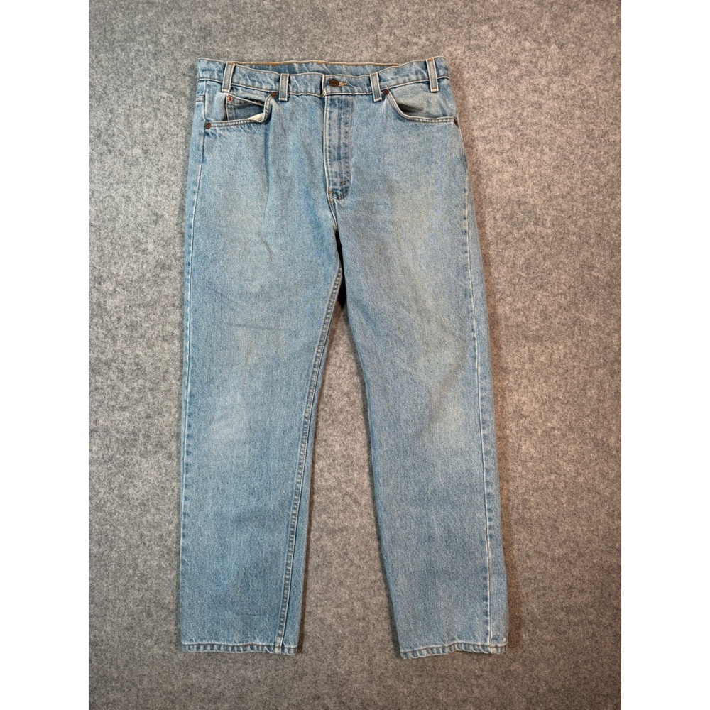 Vintage Levis 505 Orange Tab Jeans Mens 36x30 Light Wash Straight Leg